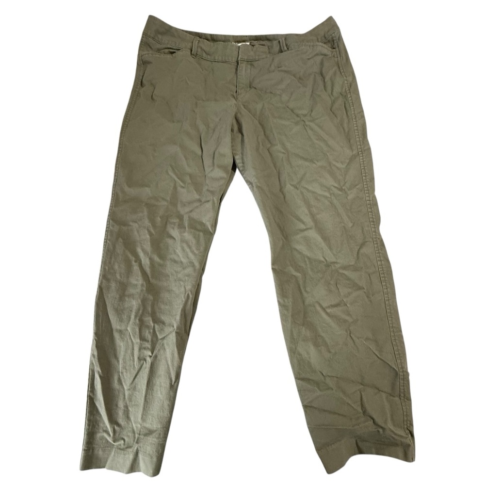 Old Navy Pixie Olive Green‎ Chino Pants Womens 16 Regular Mid Rise Straight Leg